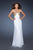La Femme - 18617 Bedazzled Sweetheart Free Flowing Column Dress In White