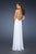 La Femme - 18617 Bedazzled Sweetheart Free Flowing Column Dress In White