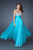 La Femme - 18669 Iridescent Stone Encrusted V-Neck A-Line Gown In Blue