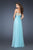 La Femme - 18704 Embroidered Sweetheart Evening Gown In Blue