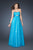 La Femme - 18870 Crystal Ornate Strapless Sweetheart Evening Gown in Blue