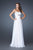 La Femme - 18870 Crystal Ornate Strapless Sweetheart Evening Gown in White