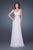 La Femme - 18965 Gorgeous One-Shoulder Empire Waist Evening Gown In White and Neutral