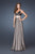 La Femme - 18965 Gorgeous One-Shoulder Empire Waist Evening Gown In Black and Neutral
