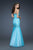 La Femme - 18286 Beaded Sweetheart Trumpet Dress in Blue and White