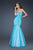 La Femme - 18286 Beaded Sweetheart Trumpet Dress in Blue and White