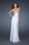 La Femme - 18313 Shimmering Strapless Sweetheart Empire Evening Gown In White