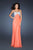 La Femme - 18313 Shimmering Strapless Sweetheart Empire Evening Gown In Orange