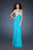 La Femme - 18313 Shimmering Strapless Sweetheart Empire Evening Gown In Blue and Green