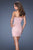 La Femme - 19424 Crisscross Ruched Jewel Cocktail Dress In Blush