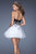 La Femme - 19748 Sequined Tulle A-line Dress in Black and White