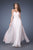 La Femme - 19875 Embellished Pleated Sweetheart A-line Dress in Pink