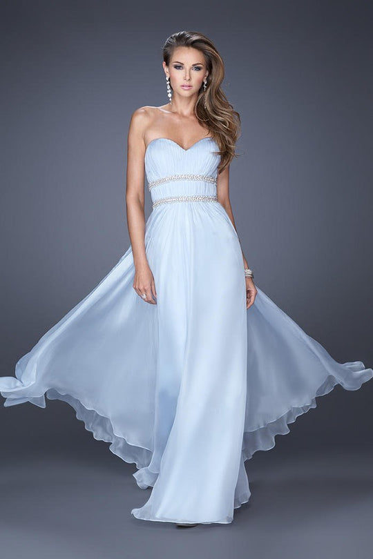 19875 Embellished Pleated Sweetheart A-line Dress