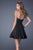 La Femme - 20563 Lace Sweetheart A-line Dress in Black