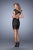 La Femme - 21872 Lace Illusion Bateau Sheath Dress In Black
