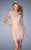 La Femme - 21872 Lace Illusion Bateau Sheath Dress In Pink