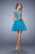 La Femme - 21878 Two Piece Bedazzled A-line Dress In Blue and Green
