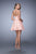 La Femme - 21881 Embroidered Lace Satin A-line Dress In Pink and White