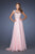 Gigi - 19858 Embellished Illusion Bateau A-line Dress In Blush