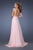 Gigi - 19858 Embellished Illusion Bateau A-line Dress In Blush