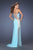 GiGi - 19867 One Shoulder Strap Sheer Embellished Gown In Aqua