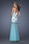 GiGi - 19966 Strapless Embellished Lace Trumpet Gown In Teal