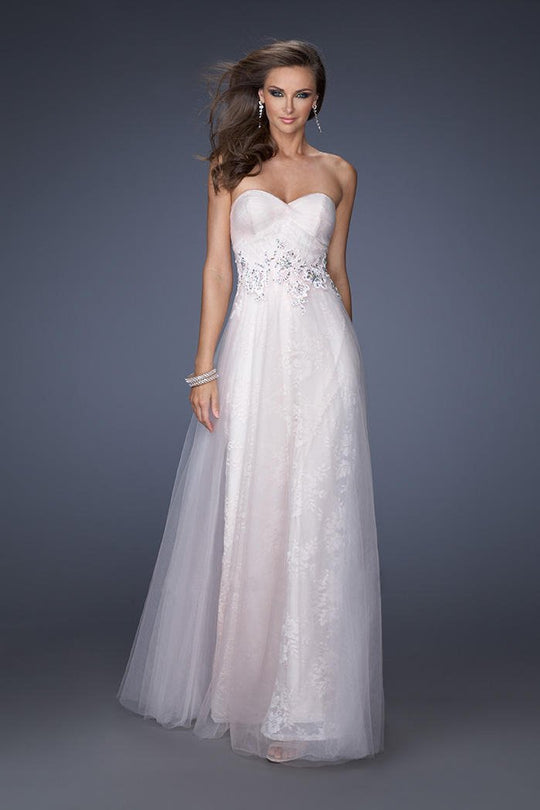 GiGi - 19968 Lace Sweetheart A-line Dress in Pink