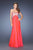 GiGi - 20169 Beaded Strapless Empire Chiffon Gown In Cherry