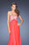 GiGi - 20169 Beaded Strapless Empire Chiffon Gown In Cherry