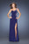 GiGi - 20176 One Shoulder Strap Sweetheart Slit Gown In Deep Indigo