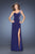 GiGi - 20176 One Shoulder Strap Sweetheart Slit Gown In Deep Indigo