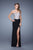 La Femme - Sequin Embellished Sweetheart Evening Gown 20968 In Black