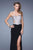 La Femme - Sequin Embellished Sweetheart Evening Gown 20968 In Black