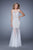 GiGi - 21327 Bateau Neck Embellished Mermaid Gown In White and Neutral