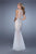 Gigi - 21466 Bateau Embellished Tulle Mermaid Gown  In White and Nude
