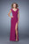 La Femme - 20555 Embellished Crystal Sleeves Jersey Gown In Purple