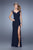 La Femme - 20555 Embellished Crystal Sleeves Jersey Gown In Blue