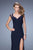 La Femme - 20555 Embellished Crystal Sleeves Jersey Gown In Blue