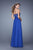 La Femme - 20557 Splendid Strapless Sweetheart  Lace and Chiffon Evening Dress In Blue