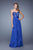 La Femme - 20557 Splendid Strapless Sweetheart  Lace and Chiffon Evening Dress In Blue