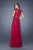 La Femme - 20558 Embellished Sweetheart A-line Dress in Red