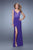 La Femme - 20640 Lace Scoop Jersey Sheath Dress In Purple