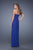 La Femme - 20698 Pleated Sweetheart A-line Dress in Blue