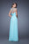 La Femme - 20739 Embellished Illusion Jewel A-line Dress in Blue