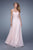 La Femme - 20815 Beaded Lace Sweetheart Chiffon Dress In Pink