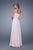 La Femme - 20815 Beaded Lace Sweetheart Chiffon Dress In Pink