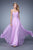 La Femme - 20815 Beaded Lace Sweetheart Chiffon Dress In Purple