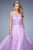 La Femme - 20815 Beaded Lace Sweetheart Chiffon Dress In Purple