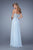 La Femme - Strapless Embroidered Chiffon A-line Dress 20888  in Blue