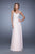 La Femme - 20888 Bead Embroidered Chiffon A-line Dress In Neutral